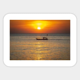 Sunset Boat Sticker